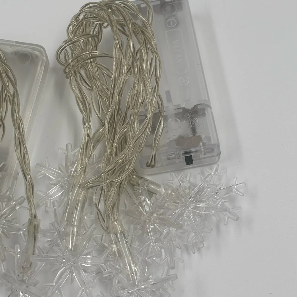 NWT Set of 2 Snowflake LED String Lights | 5ft Each | Clear